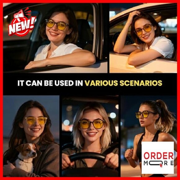 Night Vision Driving Glasses Anti Glare Polarized Yellow Lens Lightweight main image 4